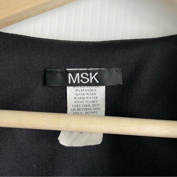 MSK gold and black dress with cropped bolero style jacket sz 14 metallic pattern - Picture 4 of 14